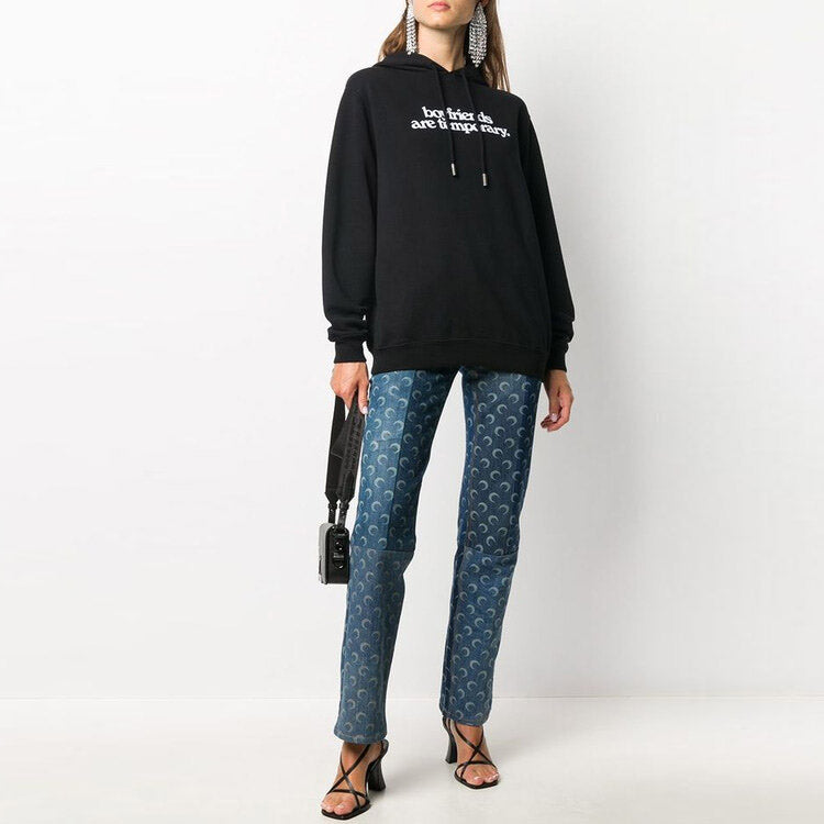 (WMNS) Off-White Alphabet Slogan Hoodie Black OWBB035F20JER0041001