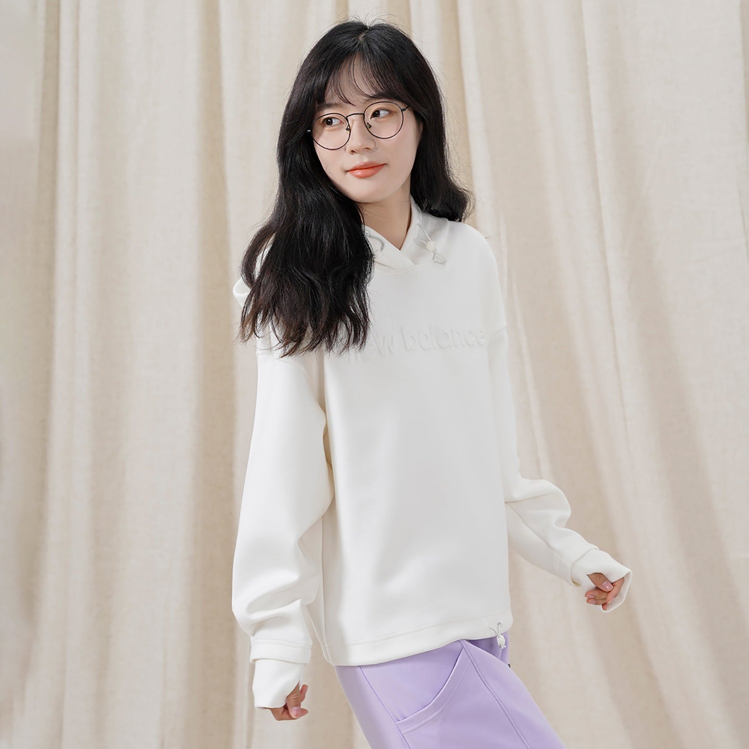 (WMNS) New Balance Casual Logo Hoodie Asia Sizing 'White' 5CC39742-IV