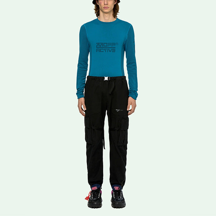 Men's Off-White Cargo Black Long Pants/Trousers OMCF004R20G370211001