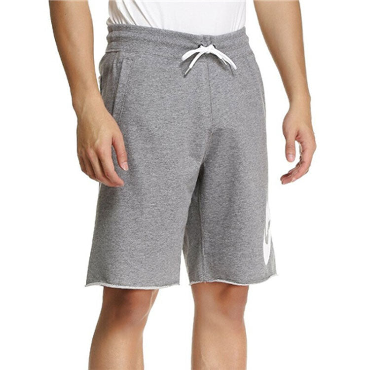 Nike Large Logo Printing Drawstring Sports Shorts Gray AT5268-063