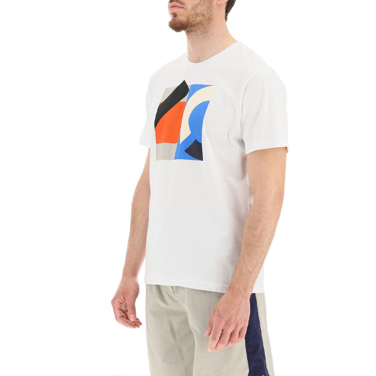 Men's KENZO SS21 Printing Pattern Round Neck Short Sleeve White T-Shirt 5TS0254SJ-01