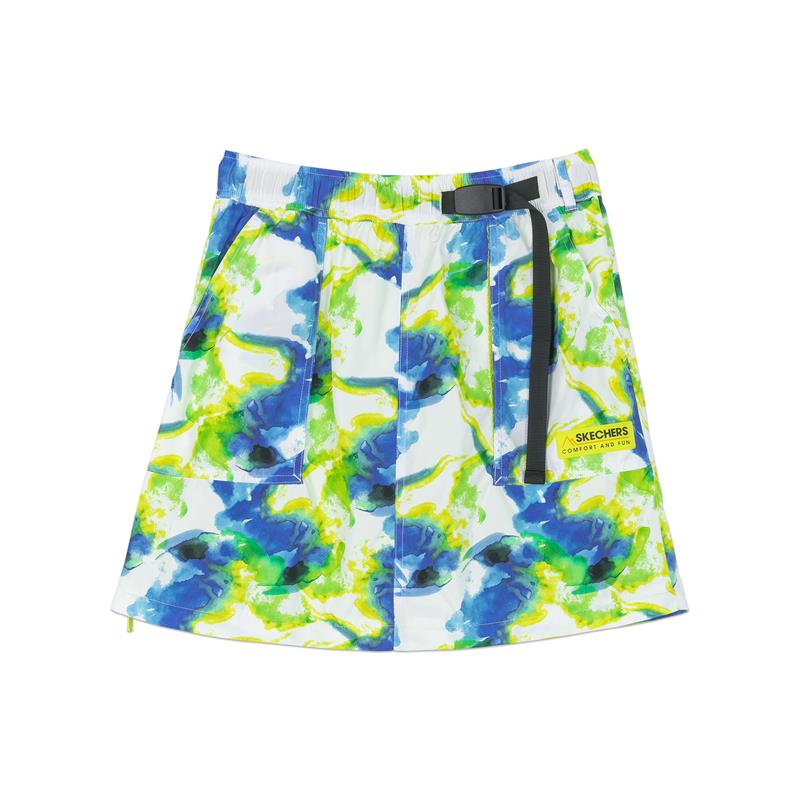(WMNS) Skechers Casual Skirt 'Green Blue White' L121W032