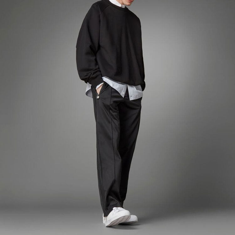 Men's adidas originals Solid Color Loose Casual Round Neck Pullover Black HD2242