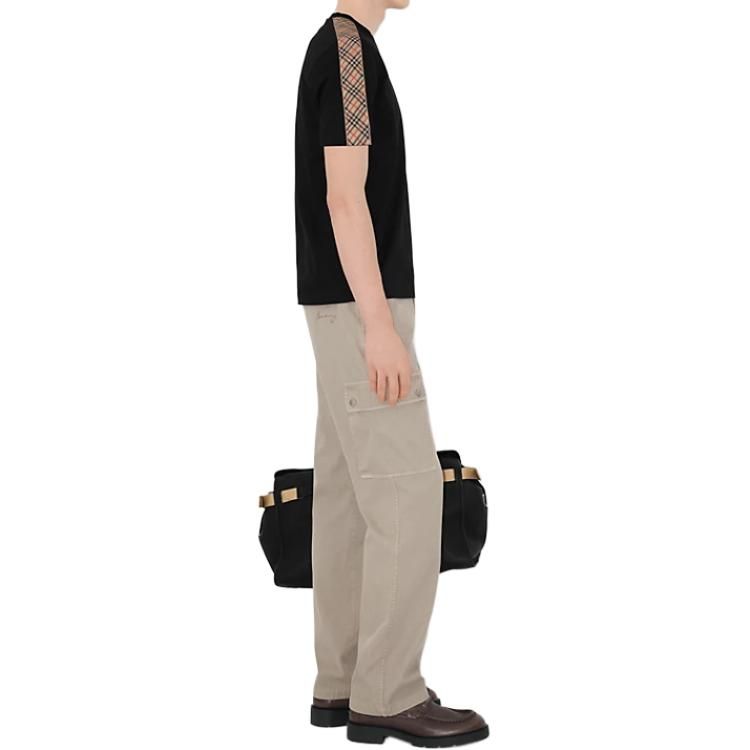 Burberry 26 Check Trim Cotton T-shirt 'Black' 81062481