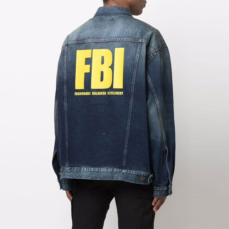 Balenciaga FBI Denim Jacket 'Blue' 681690TJW754021