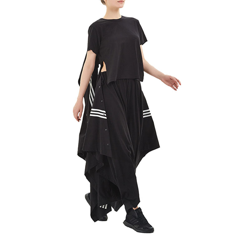 (WMNS) Y-3 SS21 Casual Shawl Round Neck Short Sleeve Black FN5696