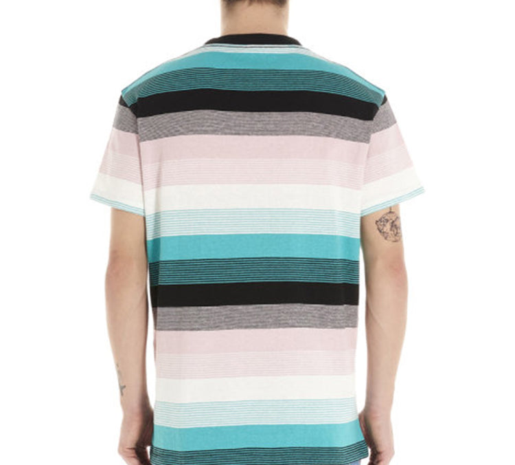 Men's LOEWE Cotton Stripe Embroidered Logo Short Sleeve H6109950PC-9990