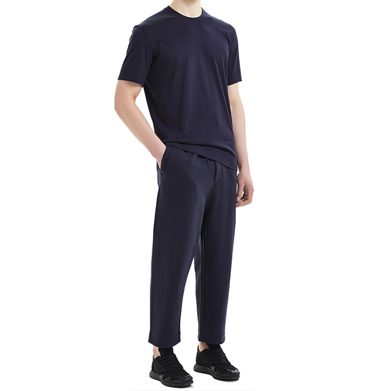 Men's Y-3 Basic Back Logo Casual Short Sleeve Navy Blue FN3350