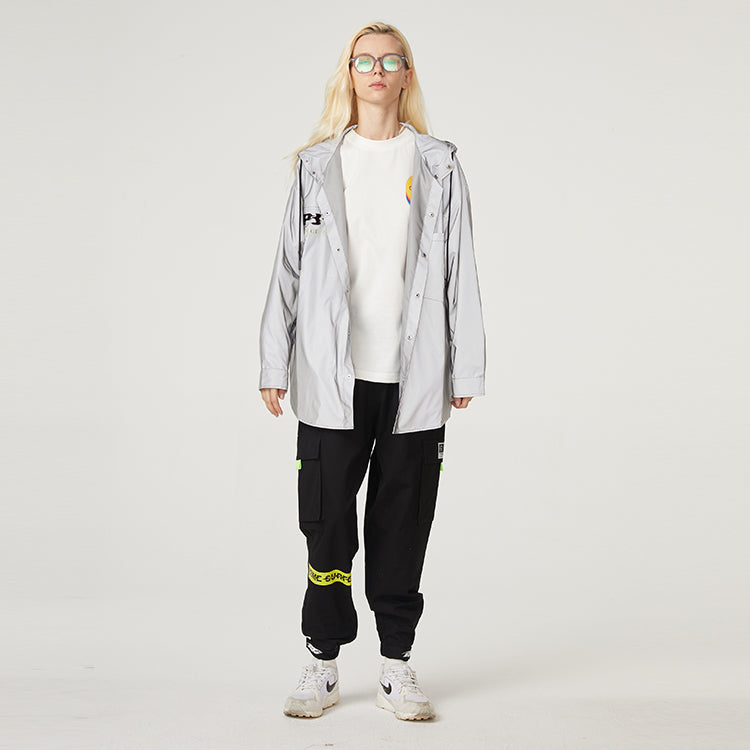 PJs Vigor Surf Laser Reflective Classic Series hooded Windproof Reflective Jacket Unisex Silver Gray 20FWJK20013P