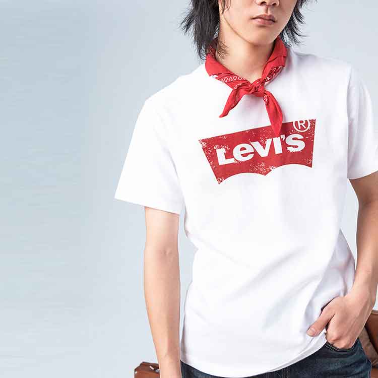 Men's Levis Classic Logo Printing Short Sleeve White 17783-0197