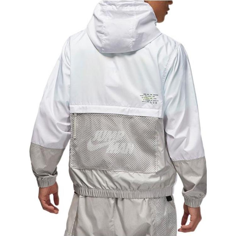 Men's Air Jordan Colorblock Zipper Hooded Jacket Autumn White DM1868-100