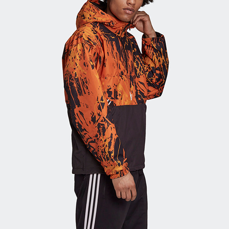 adidas originals Tlm 02 Wb Flame Colorblock Stand Collar hooded Casual Sports Jacket Orange GD5803