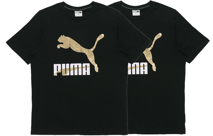 PUMA Classics Logo T-Shirt 'Black Gold' 532280-01