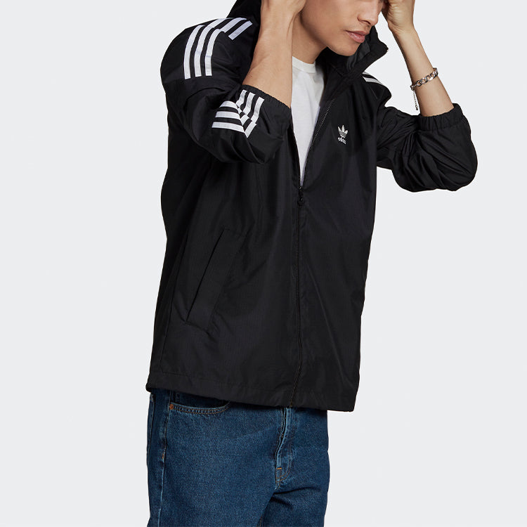 adidas originals 3-stripes Wb Fz Hoodie Jacket For Men Black GN3475