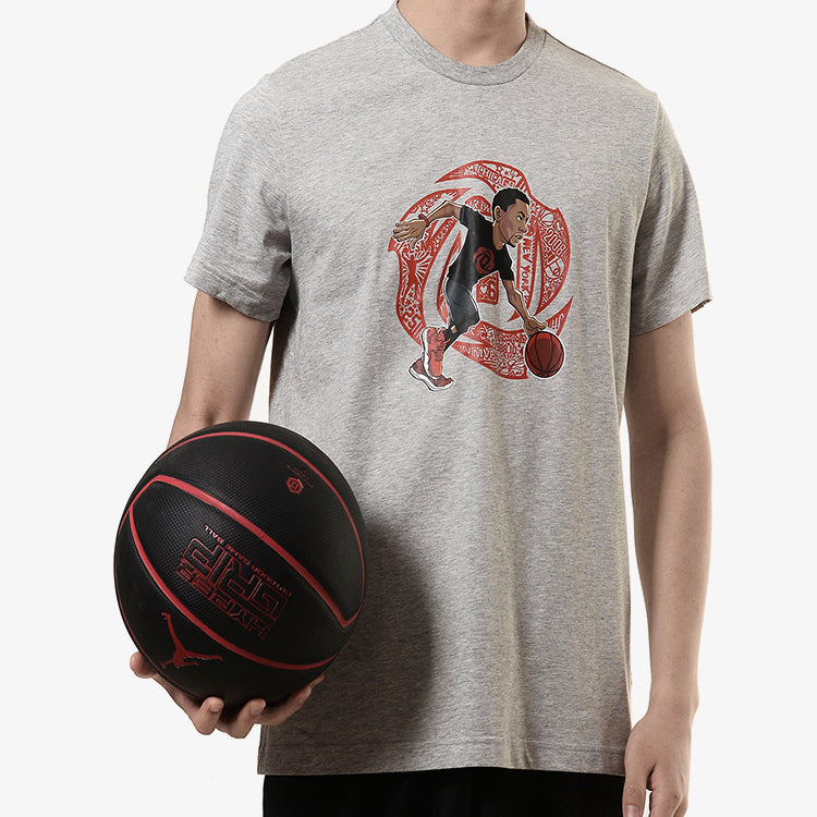 adidas Basketball Sports Round Neck Pullover Short Sleeve Gray CV8514