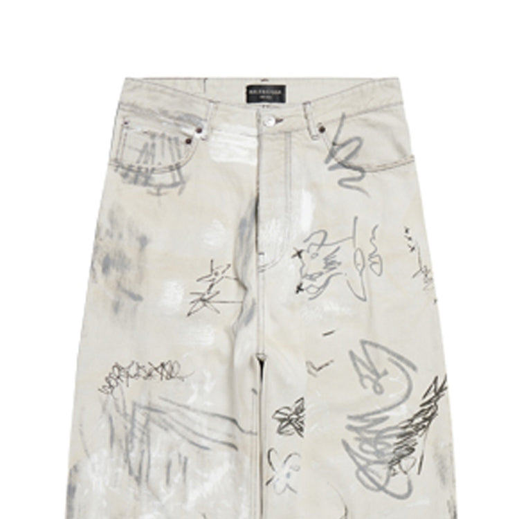 Balenciaga Graffiti Baggy Pants 'Grey' 745223TBP475411