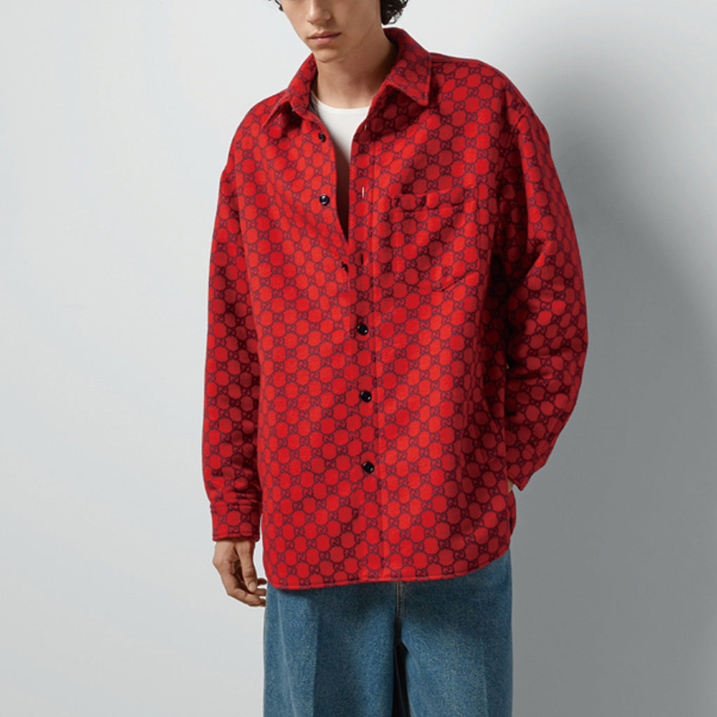 Gucci GG Wool Flannel Padded Overshirt 'Camel Ebony' 762183-ZAPDW-2378