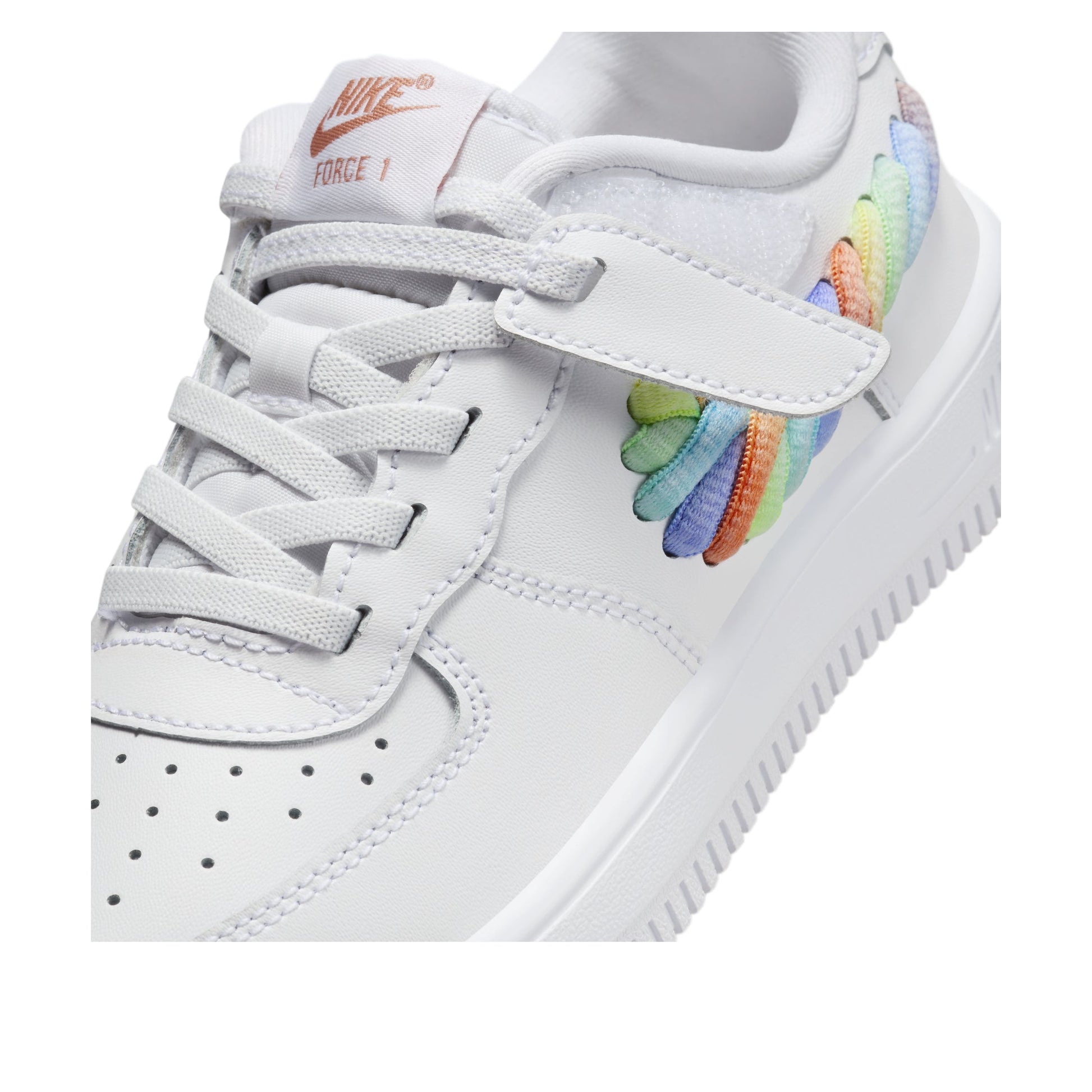 (PS) Nike Force 1 Low LV8 EasyOn 'Rainbow Lace Swoosh' FN4890-100