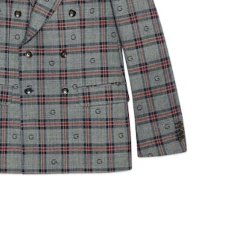 Gucci G Check Wool Jacket 'Grey Blue' 770378-ZAOV3-1102
