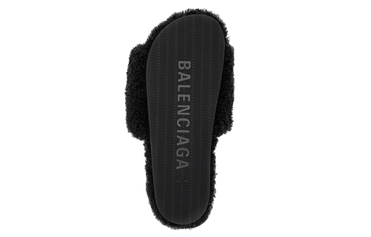 Balenciaga Furry Slides 'Black' 654747W2DO11096