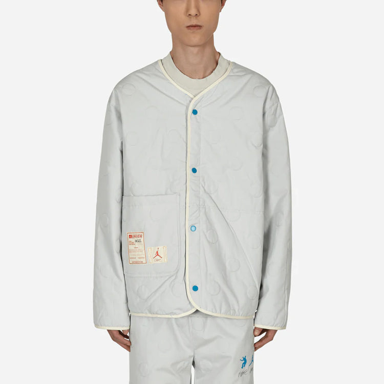 Men's Air Jordan x Union Crossover Solid Color Printing Logo reversible Long Sleeves Jacket US Edition Blue / Gray DJ9518-482