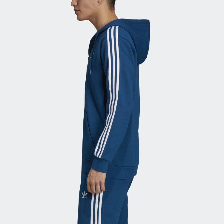 adidas originals Unisex Trefoil Hooded Jacket Blue DV1556