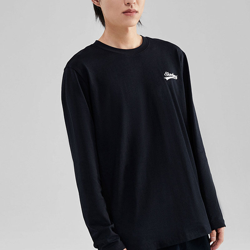 Skechers Logo Printed Crew Sweater 'White Black Blue' L323M073