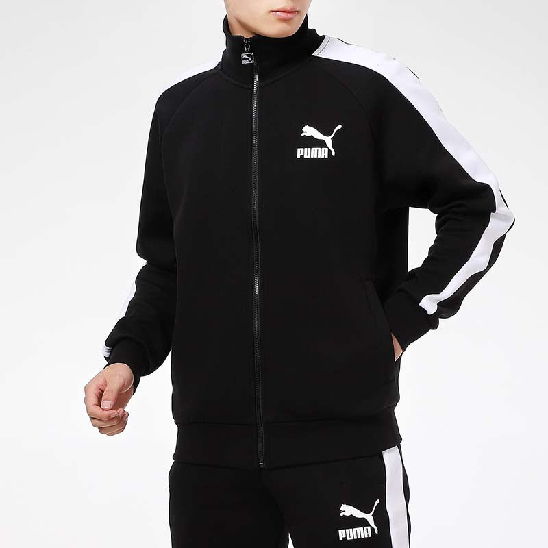 PUMA Sports Leisure Knitted Stand-up Collar Jacket Men's Black 531377-01