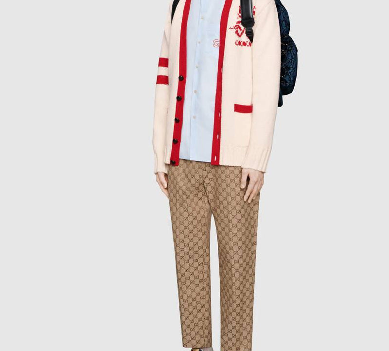 Gucci GG Canvas Jogging Casual Trousers For Men Camel 569769-ZKU09-2580