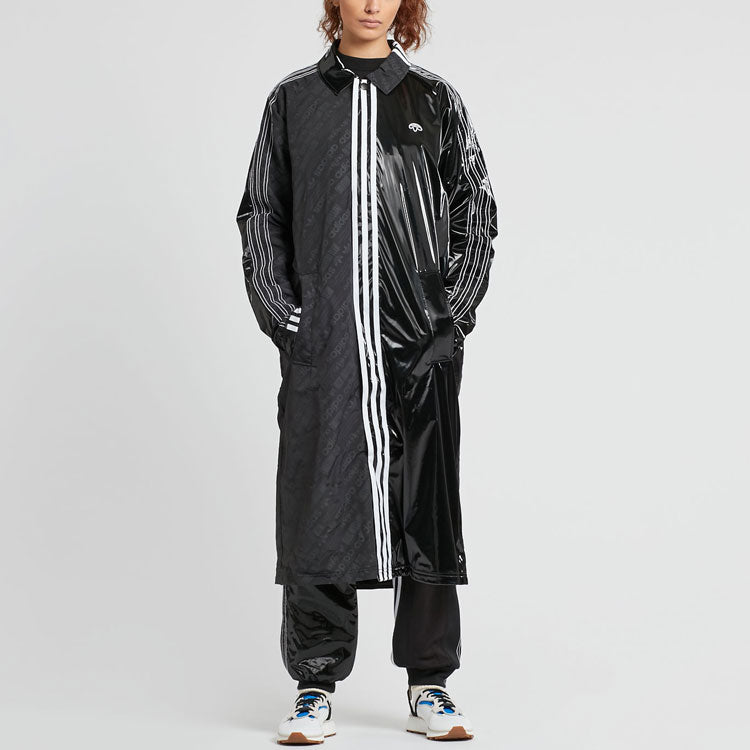 adidas originals x alexander wang Unisex Lapel Long Overcoat Black BP6685