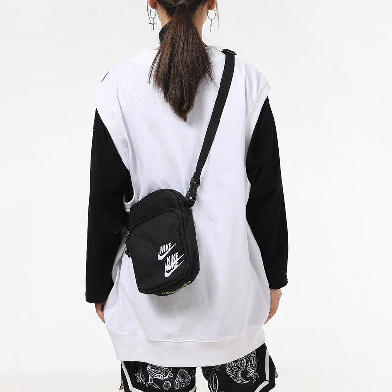 Nike Heritage Embroidered Triple Logo Shoulder Bag 'Black' DH3080-010