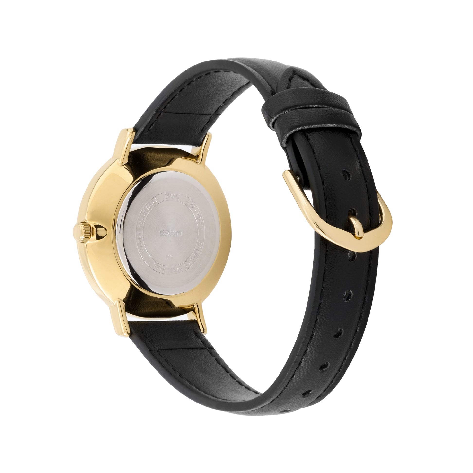 CASIO DRESS Large Gold Black quartz Watch Navy Blue Dark Blue Analog LTP-VT01GL-1B