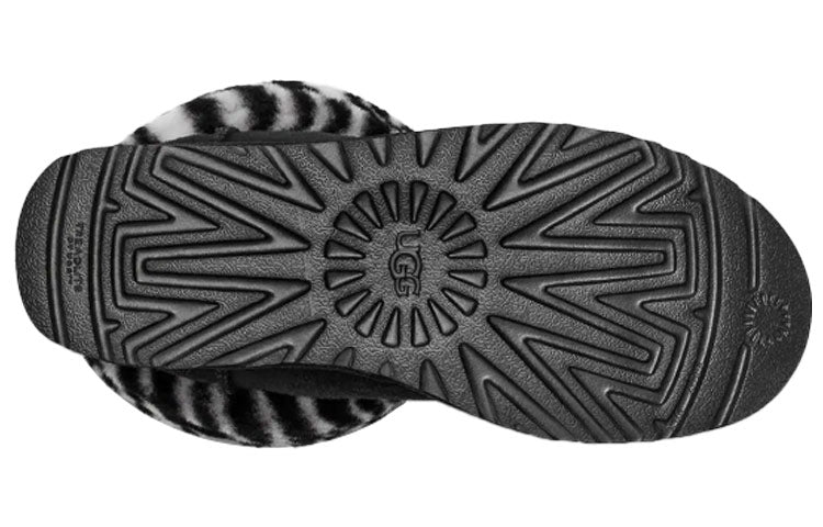 (WMNS) UGG Fluff Mini Quilted Leopard Zebra 1112439-BWHT