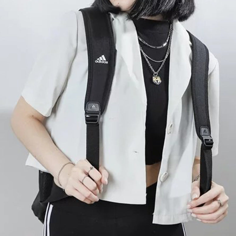 adidas 3D BACKPACK Small Logo Multiple Pockets Pure Black Backpack HP1452