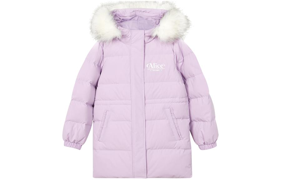 (GS) Skechers Letter Printed Down Jacket 'White Purple Navy Pink' L321G125