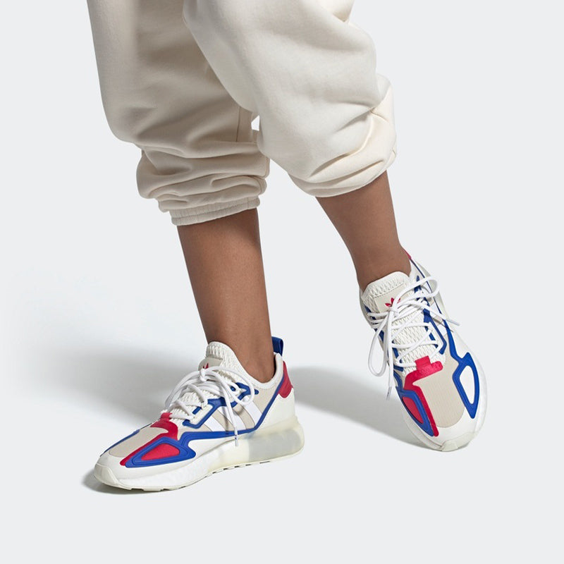 (WMNS) adidas originals ZX 2K Boost 'White Blue Red' FZ0220