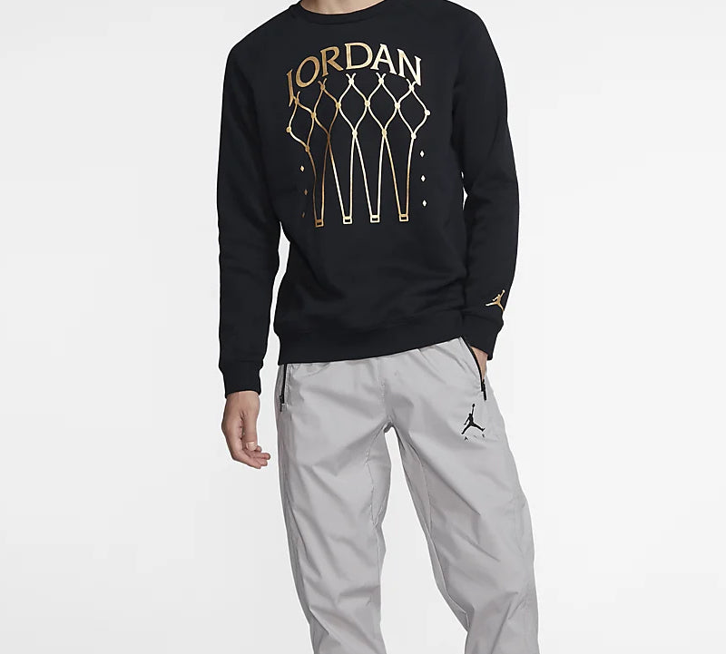 Air Jordan Fleece Knit Round Neck Hoodie Men's Black BQ5746-010