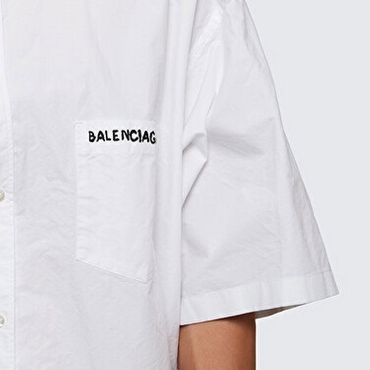 Balenciaga Poplin Short Sleeve Shirt 'White' 751920TNM609000