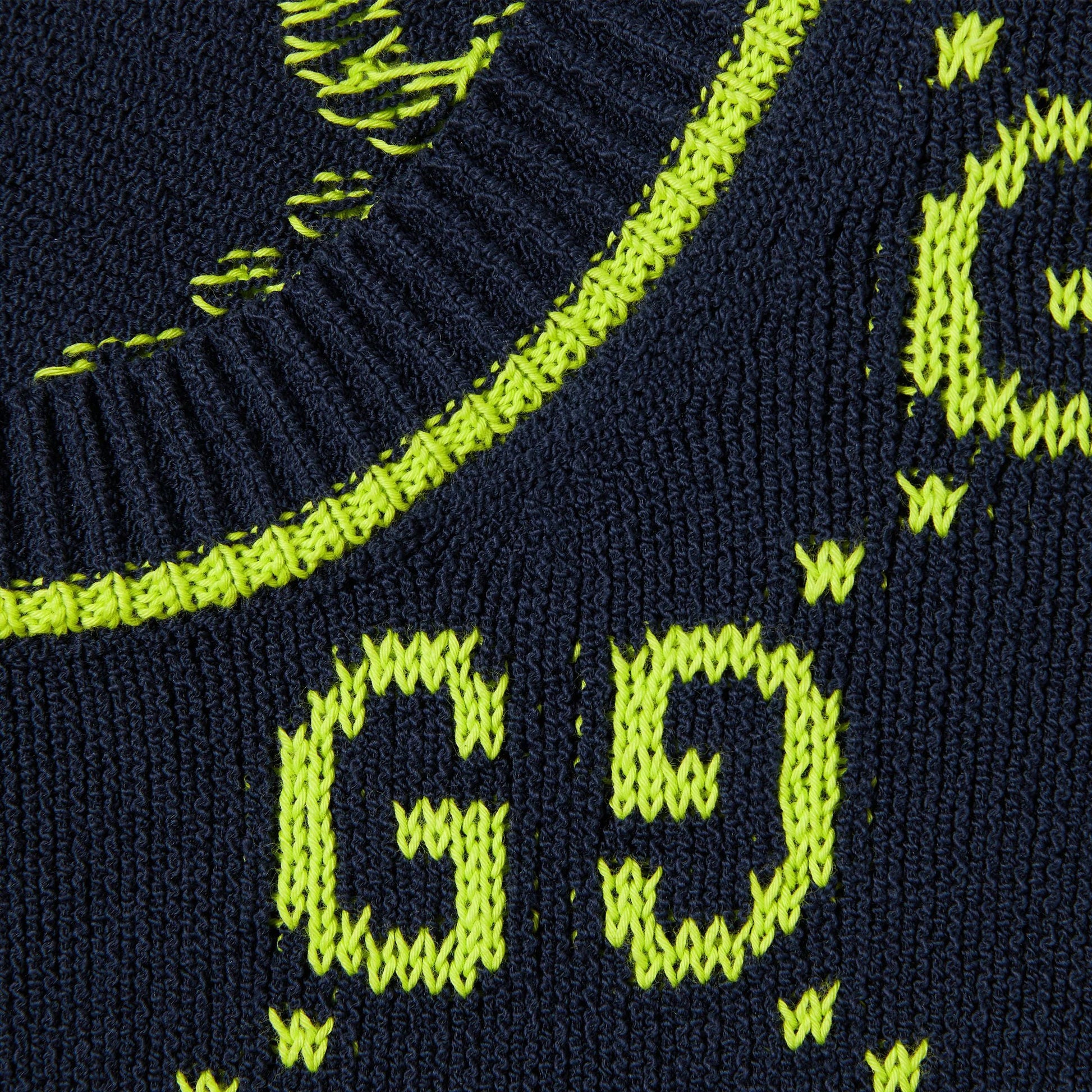Gucci GG Cotton Jacquard Crewneck Sweater 'Navy Lime Green' 791043-XKD35-0401