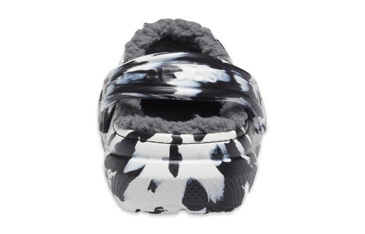 (WMNS) Crocs Classic Lined Clog Outdoor Sandals 'Marbled White Black' 207180-103