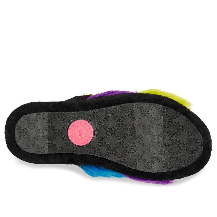 (WMNS) UGG Fluff Yeah Party Spots Slipper 'Black' 1125006-BLK