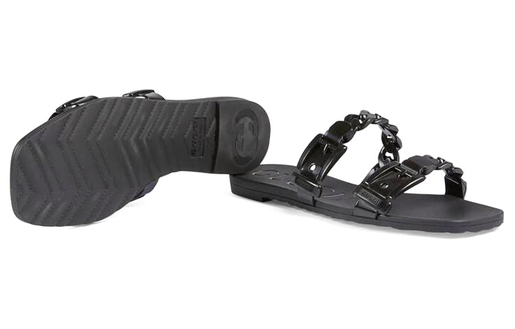 (WMNS) Gucci Rubber Slide Sandal 'Black' 624731-J8700-1000