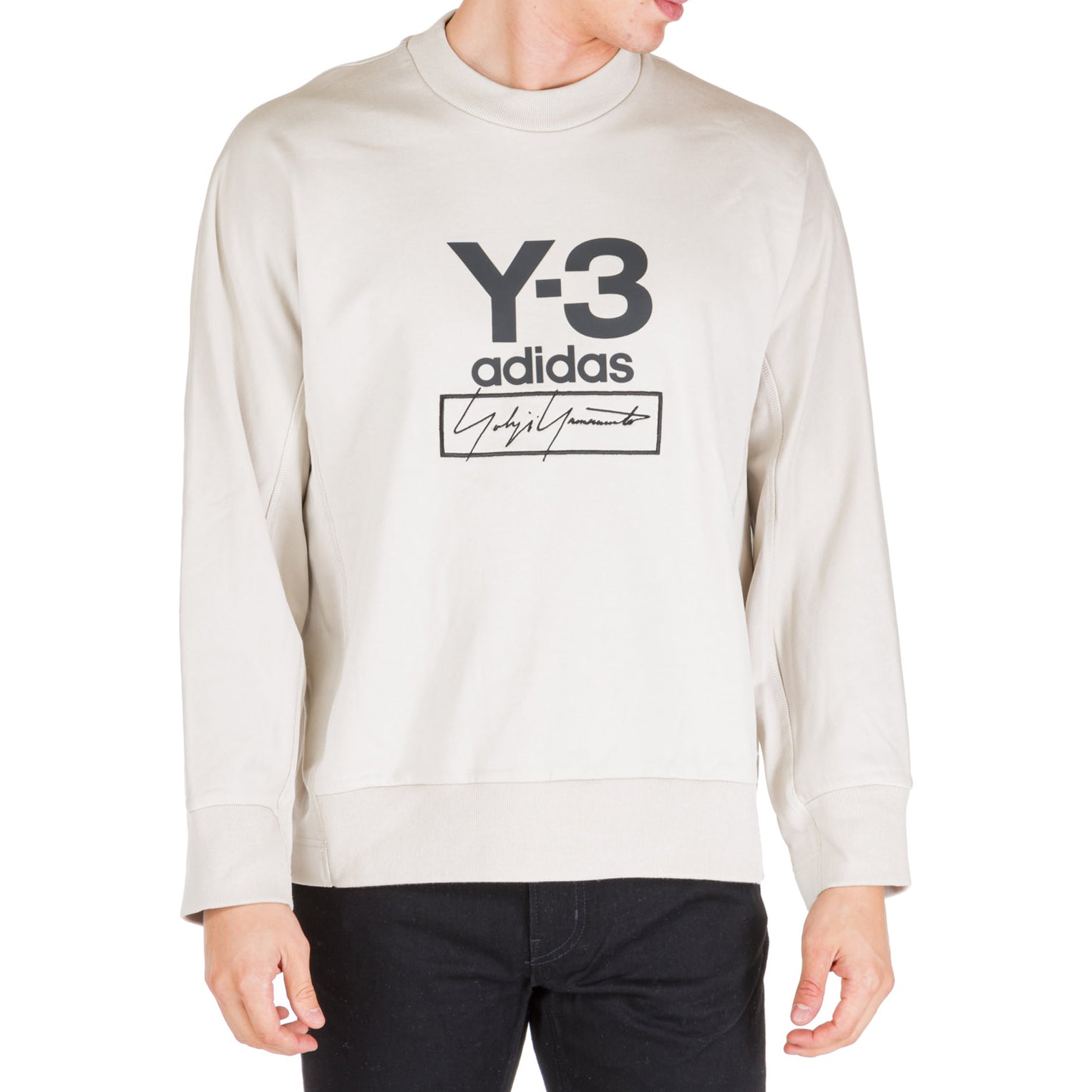 Men's Y-3 Signature Printing Logo Beige FJ0433