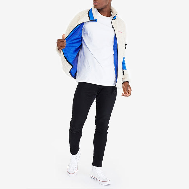 Converse Sherpa Jacket Polar Fleece Stay Warm Colorblock Casual Stand Collar 10018039-101