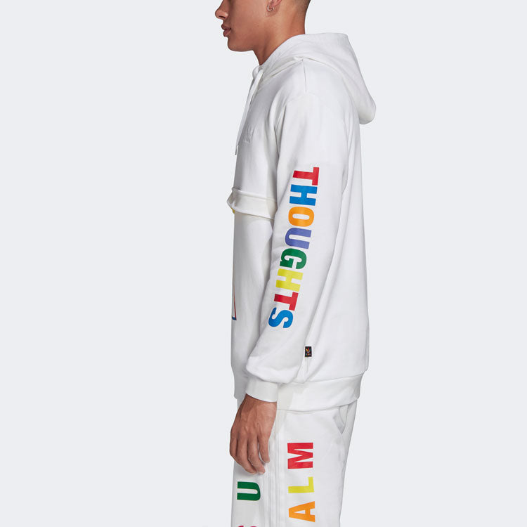 adidas originals x Crossover Printing Half Zipper hooded Casual Sports White FR9069