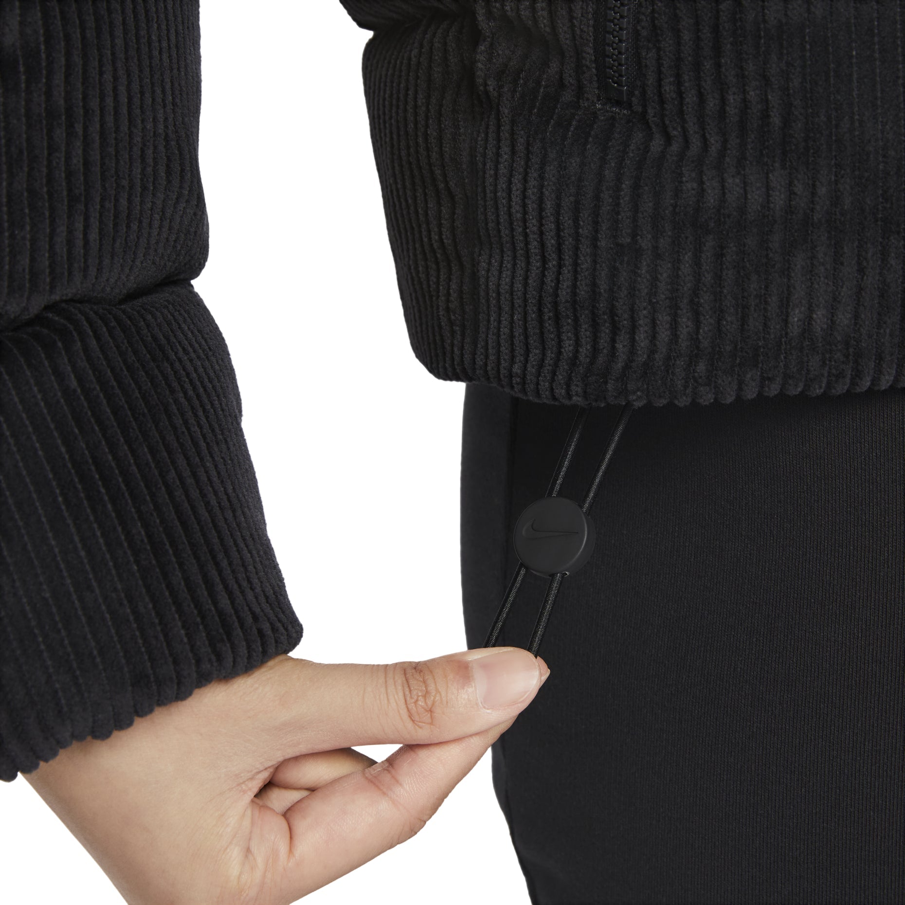 (WMNS) Nike Sportswear Essential Therma-FIT Oversize Corduroy Down Jacket 'Black' FD8214-010
