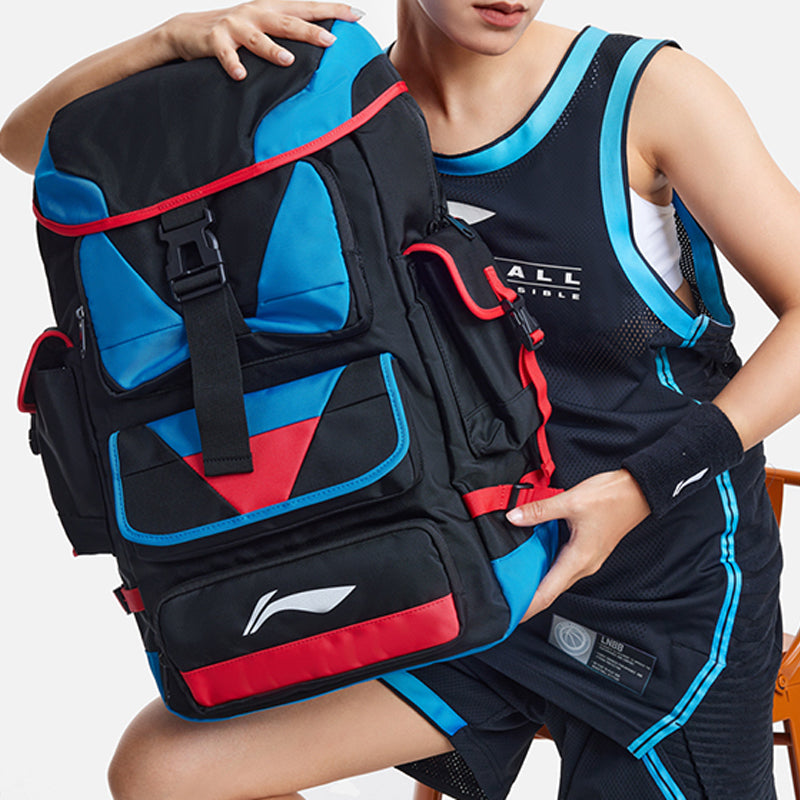 Li-Ning Basketball Outdoor Backpack Large 'Black Blue Red' ABSS315-1
