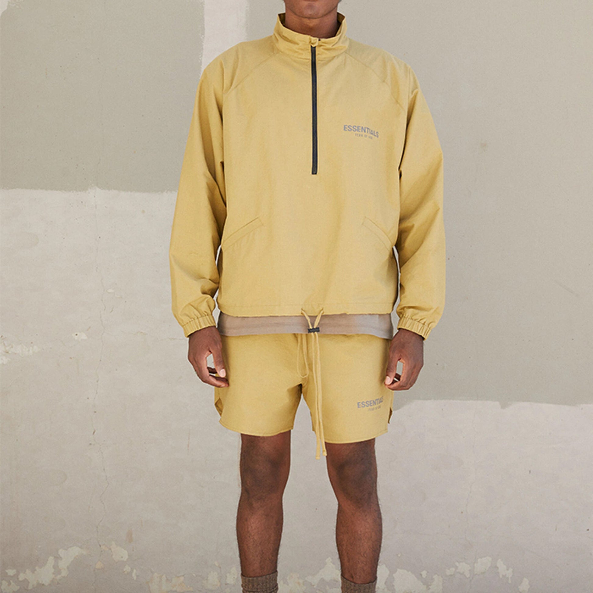 Fear of God Essentials FW21 Half Zip Track Jacket Amber FOG-FW21-018