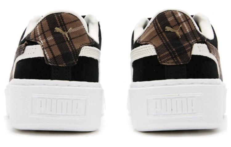 (WMNS) PUMA Suede Plat Form Plaid 'Black' 395228-01