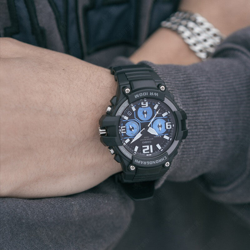 CASIO Waterproof Sports Quartz Mens Black Analog MCW-100H-1A2VDF